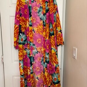 Boohoo Vibrant Floral Duster Kimono